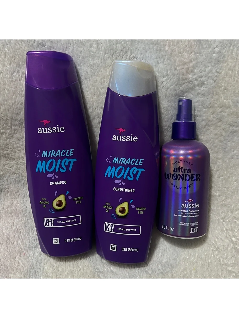 Aussie Miracle Shampoo, Conditioner & Ultra Wonder Daily Mist Hair Care Bundle